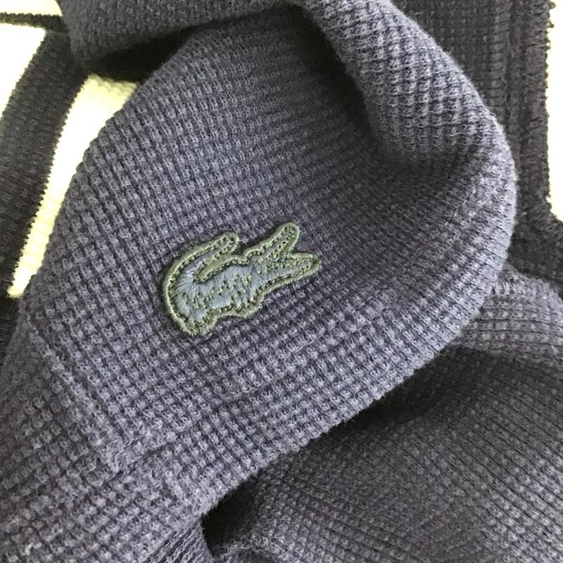 ラコステ LACOSTE ワンピース ロングスカート 長袖ロングワンピース ボーダーニットワンピース 40 ボーダー柄 白 / ホワイト / X 紺 / ネイビー /  レディース USED 古着 中古 10145118