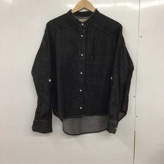 ブランク BLANK シャツ、ブラウス 長袖 長袖シャツ 無地シャツ ノーカラーシャツ 38 無地 黒 / ブラック /  レディース USED 古着 中古 10132937