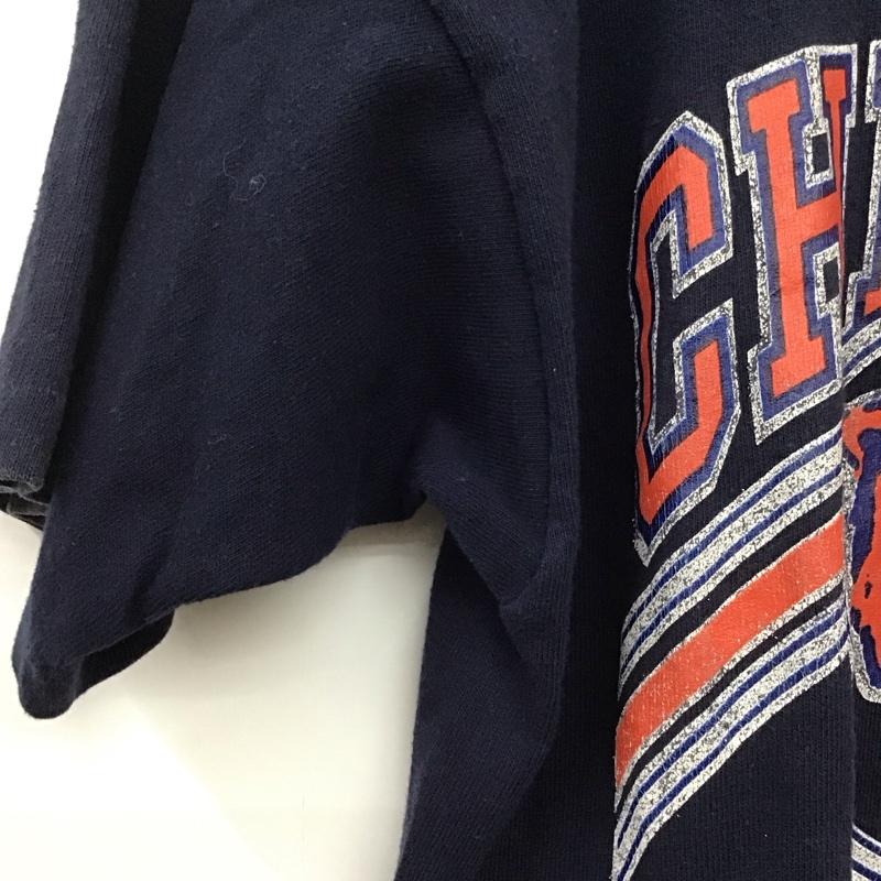 チャンピオン Champion Tシャツ 半袖 半袖カットソー プリントTシャツ クルーネックカットソー ヴィンテージ古着 80s M ロゴ、文字 紺 / ネイビー /  メンズ USED 古着 中古 10136172