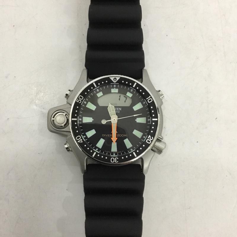 シチズン CITIZEN 腕時計 アナログ（クォーツ式） C520-S044898 PROMASTER ラバーベルト ロゴ、文字 黒 / ブラック /  メンズ USED 古着 中古 10134882