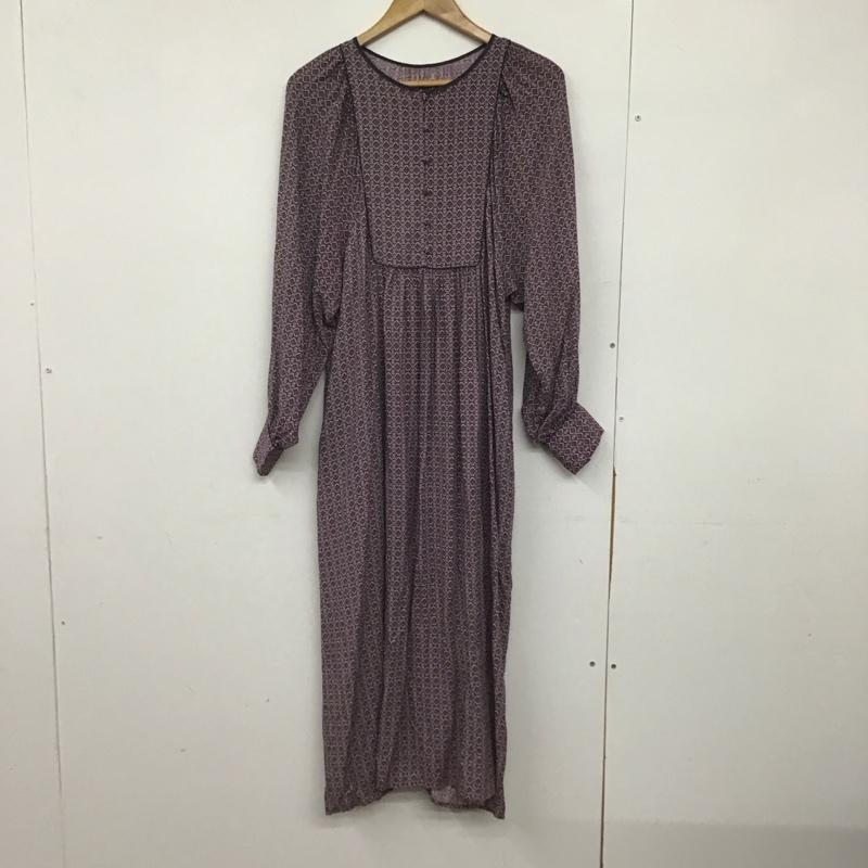 シップス SHIPS ワンピース ロングスカート 724-54-0056 長袖 FREE 総柄 紫 / パープル /  レディース USED 古着 中古 10146492