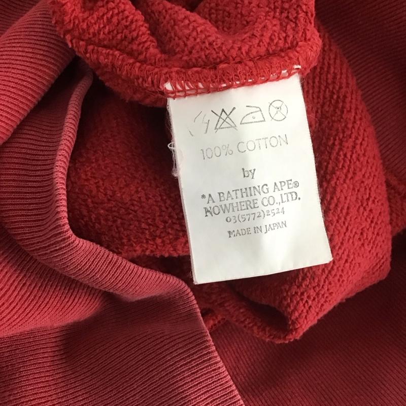 アベイシングエイプ A BATHING APE パーカー 長袖 ジップアップパーカー 長袖パーカー カジュアルジャケット XS ロゴ、文字 赤 / レッド /  メンズ USED 古着 中古 10148218