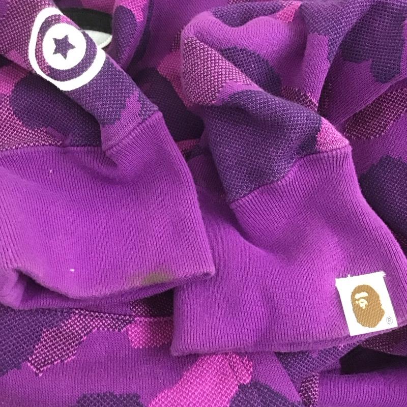 アベイシングエイプ A BATHING APE パーカー 長袖 ジップアップ カモフラージュ柄・迷彩 紫 / パープル /  メンズ USED 古着 中古 10107410