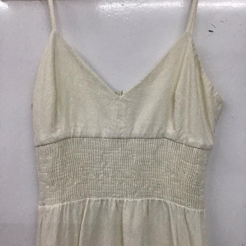 ザラ ZARA ワンピース ロングスカート 2550 063 712 シャーリングワンピース キャミワンピース M 無地 アイボリー / アイボリー /  レディース USED 古着 中古 10142248