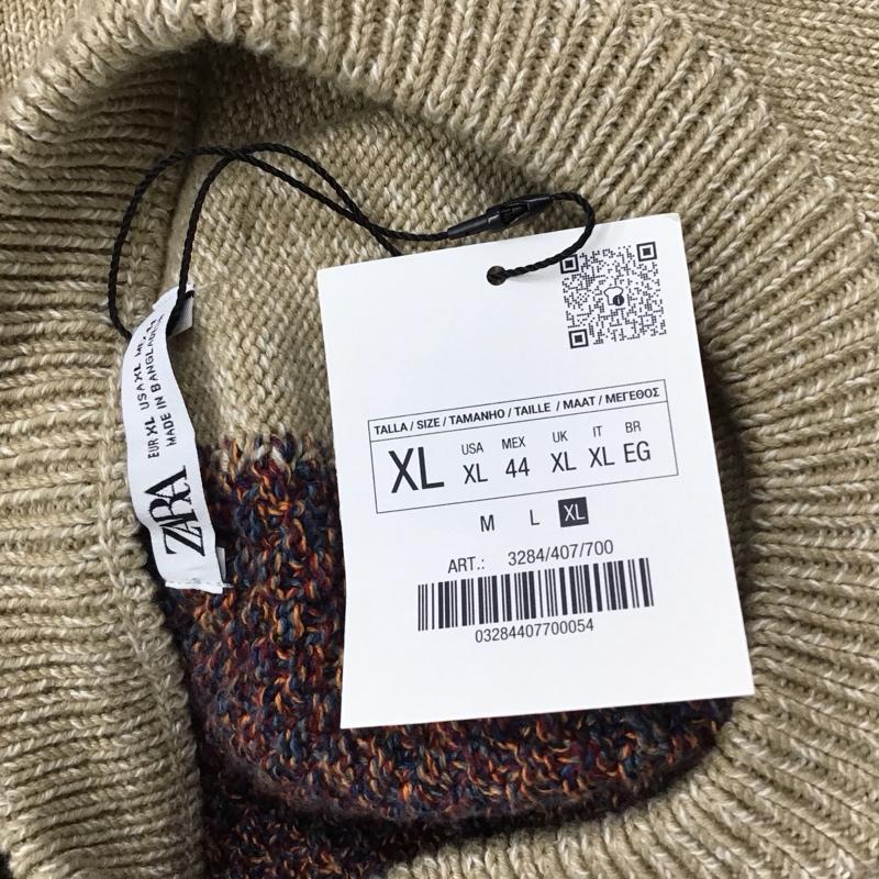 ザラ ZARA ニット、セーター 長袖 XL  マルチカラー / マルチカラー /  レディース USED 古着 中古 10119775