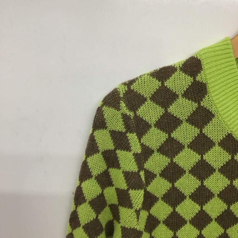 ステューシー STUSSY ワンピース ロングスカート 長袖ニットワンピース ロングスカート クルーネック M 総柄 緑 / グリーン /  レディース USED 古着 中古 10143710