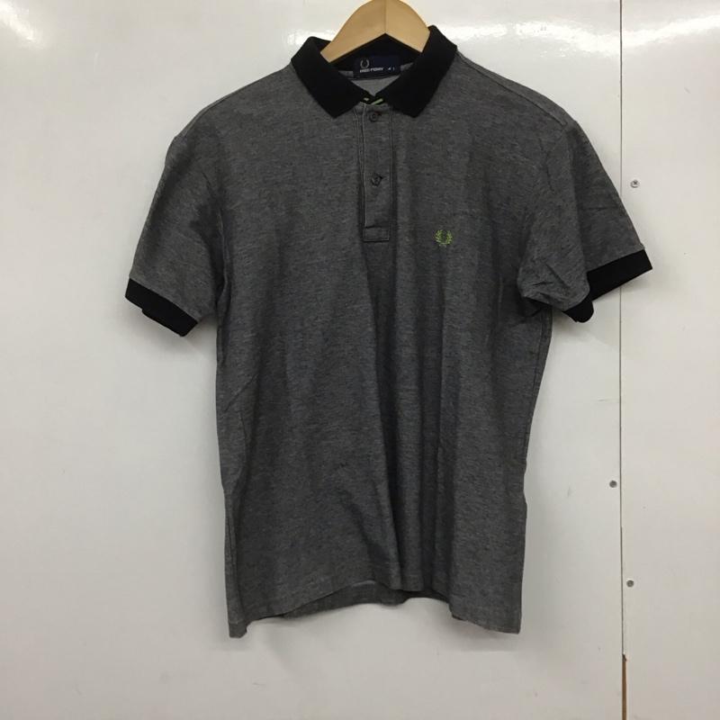 フレッドペリー FRED PERRY ポロシャツ 半袖 半袖ポロシャツ カラーシャツ 半袖カットソー L ロゴ、文字 灰 / グレー /  メンズ USED 古着 中古 10141667