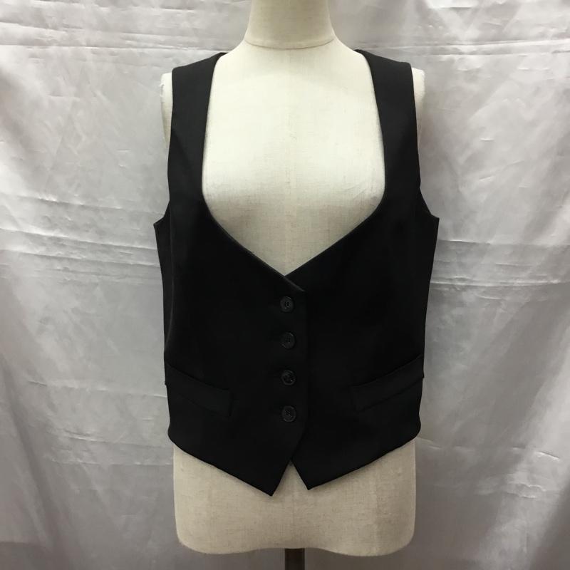 ザラベーシック ZARA BASIC ベスト ベスト ベスト ノースリーブカットソー 前ボタン S 無地 黒 / ブラック /  レディース USED 古着 中古 10115788