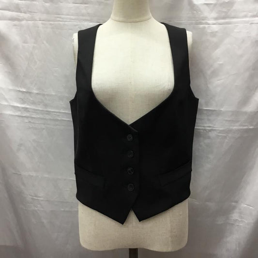 ザラベーシック ZARA BASIC ベスト ベスト ベスト ノースリーブカットソー 前ボタン S 無地 黒 / ブラック /  レディース USED 古着 中古 10115788