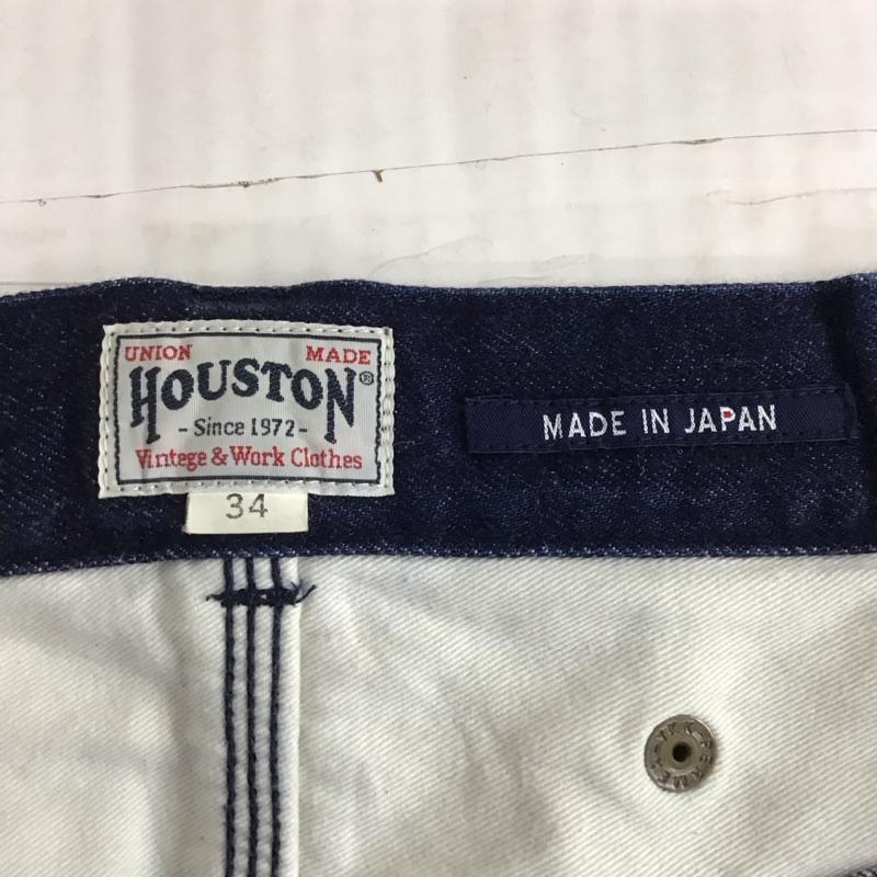 ヒューストン HOUSTON パンツ デニム、ジーンズ デニムパンツ ワイドパンツ ストレートパンツ カジュアルパンツ 34 ロゴ、文字 インディゴ / インディゴ /  メンズ USED 古着 中古 10120498