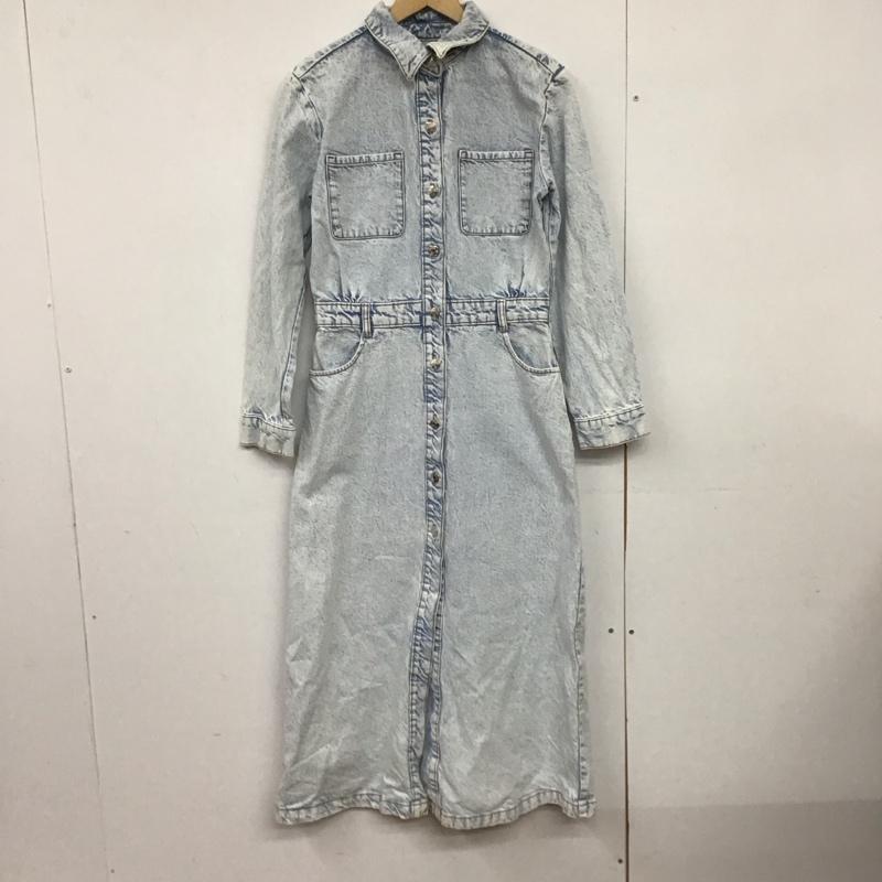 ザラ ZARA ワンピース ロングスカート デニムワンピース S 無地 水色 / ライトブルー /  レディース USED 古着 中古 10150653