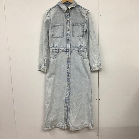 ザラ ZARA ワンピース ロングスカート デニムワンピース S 無地 水色 / ライトブルー /  レディース USED 古着 中古 10150653