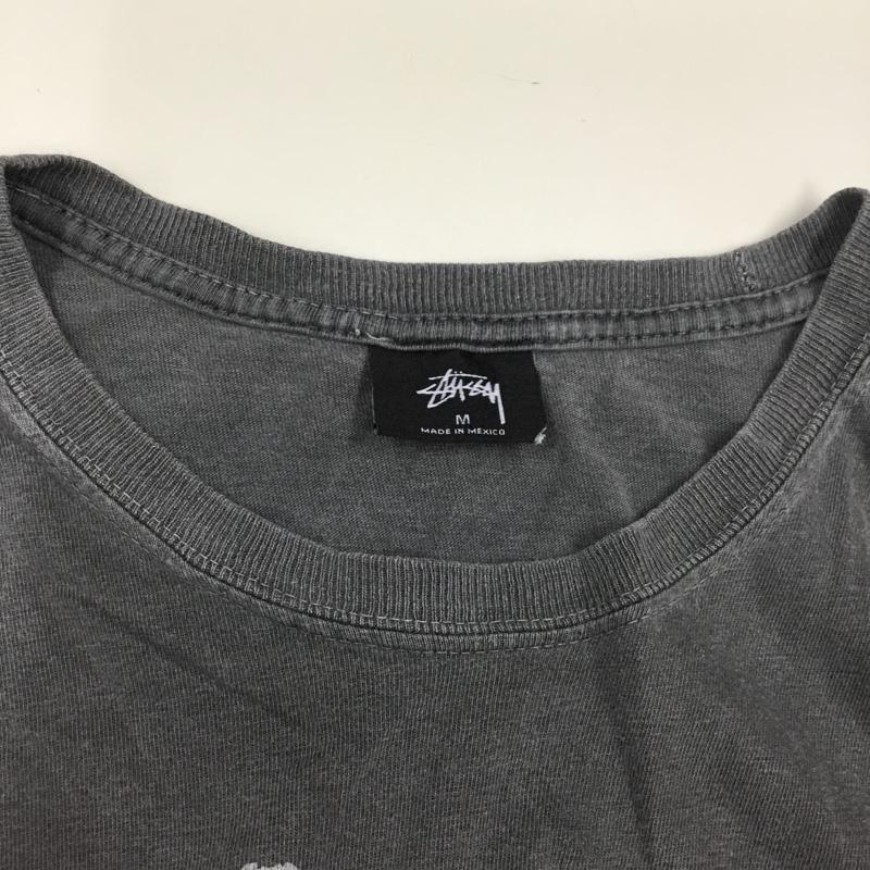ステューシー STUSSY Tシャツ 半袖 クルーネック M ロゴ、文字 チャコールグレー / チャコールグレー /  メンズ USED 古着 中古 10119171