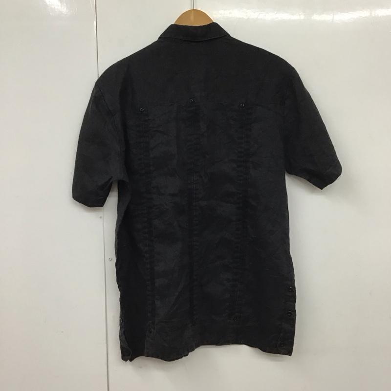 古着 USED シャツ、ブラウス 半袖 半袖シャツ 無地シャツ ポケットシャツ キューバシャツ M 無地 黒 / ブラック /  メンズ USED 古着 中古 10130587