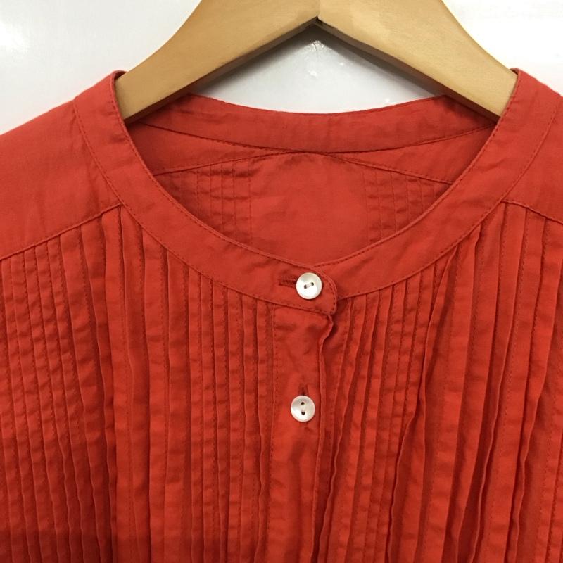 フリークスストア FREAK S STORE ワンピース ロングスカート 222-3186 ピンタック バンドカラー シャツワンピース FREE 無地 橙 / オレンジ /  レディース USED 古着 中古 10142258