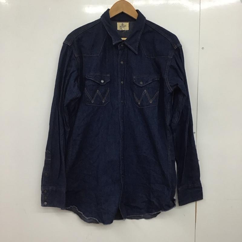 ラングラー Wrangler シャツ、ブラウス 長袖 長袖シャツ 無地シャツ カラーシャツ デニムシャツ 無地 インディゴ / インディゴ /  メンズ USED 古着 中古 10147019
