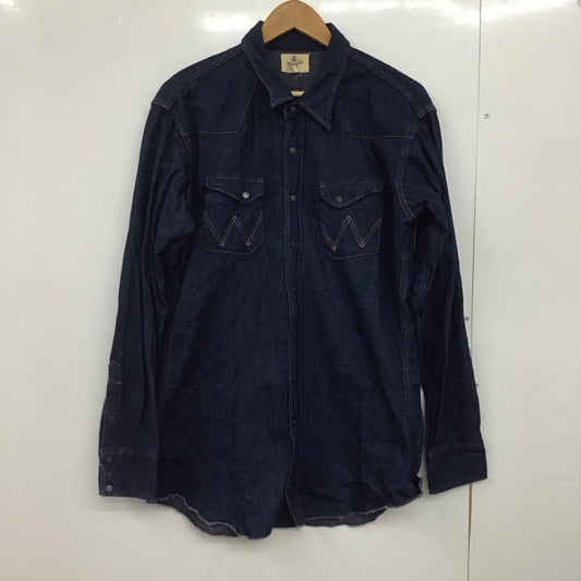 ラングラー Wrangler シャツ、ブラウス 長袖 長袖シャツ 無地シャツ カラーシャツ デニムシャツ 無地 インディゴ / インディゴ /  メンズ USED 古着 中古 10147019