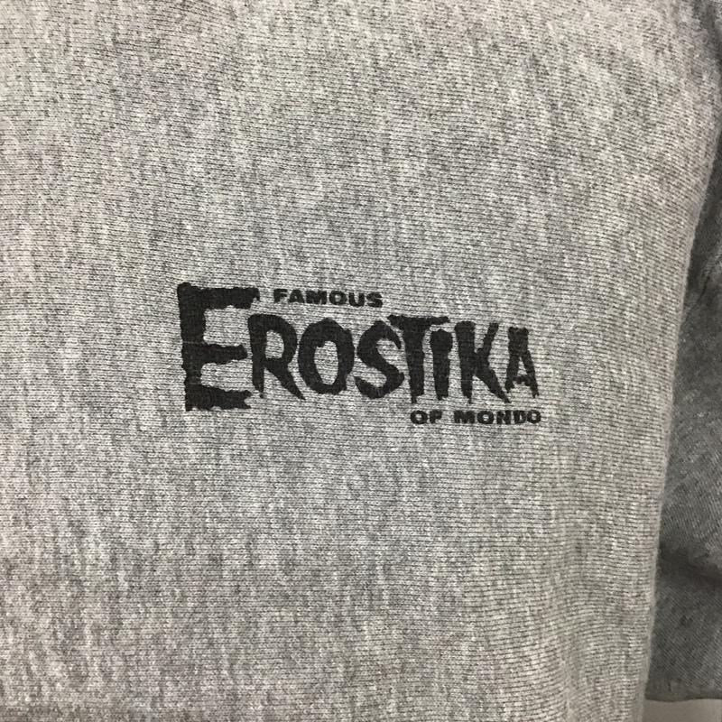 エロスティカ EROSTiKA パーカー 長袖 バックプリント スウェット 裏起毛 プルオーバー XL ロゴ、文字 灰 / グレー /  メンズ USED 古着 中古 10123409