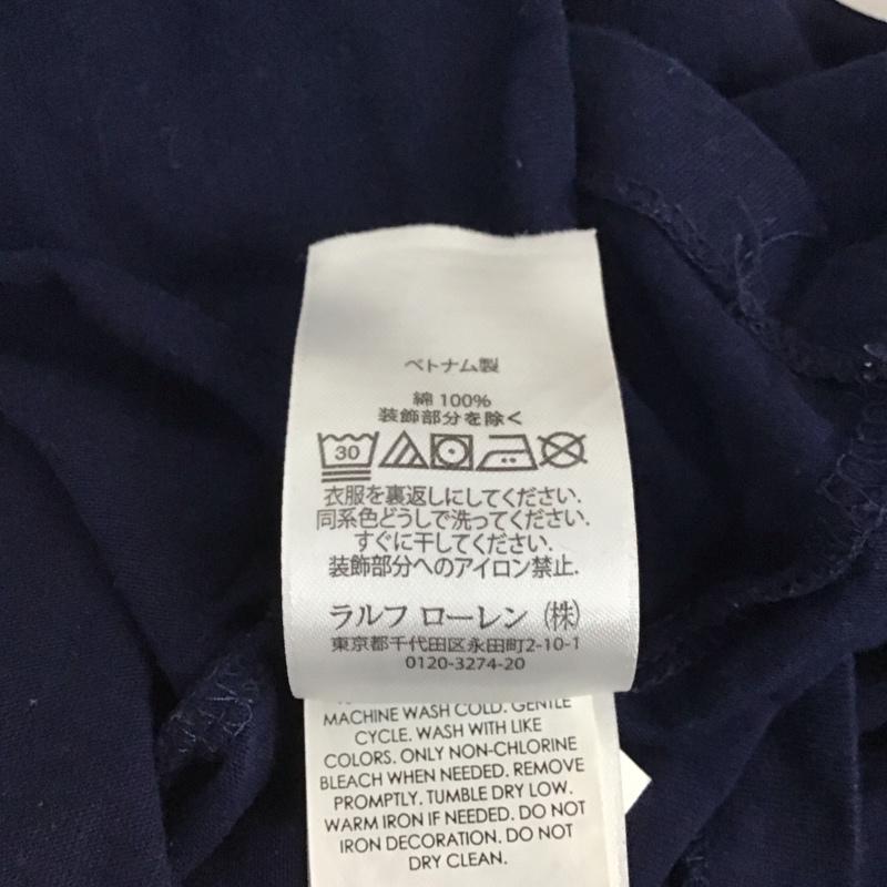 ポロラルフローレン POLO RALPH LAUREN Tシャツ 半袖 半袖カットソー プリントTシャツ クルーネックカットソー L ロゴ、文字 紺 / ネイビー /  メンズ USED 古着 中古 10120362