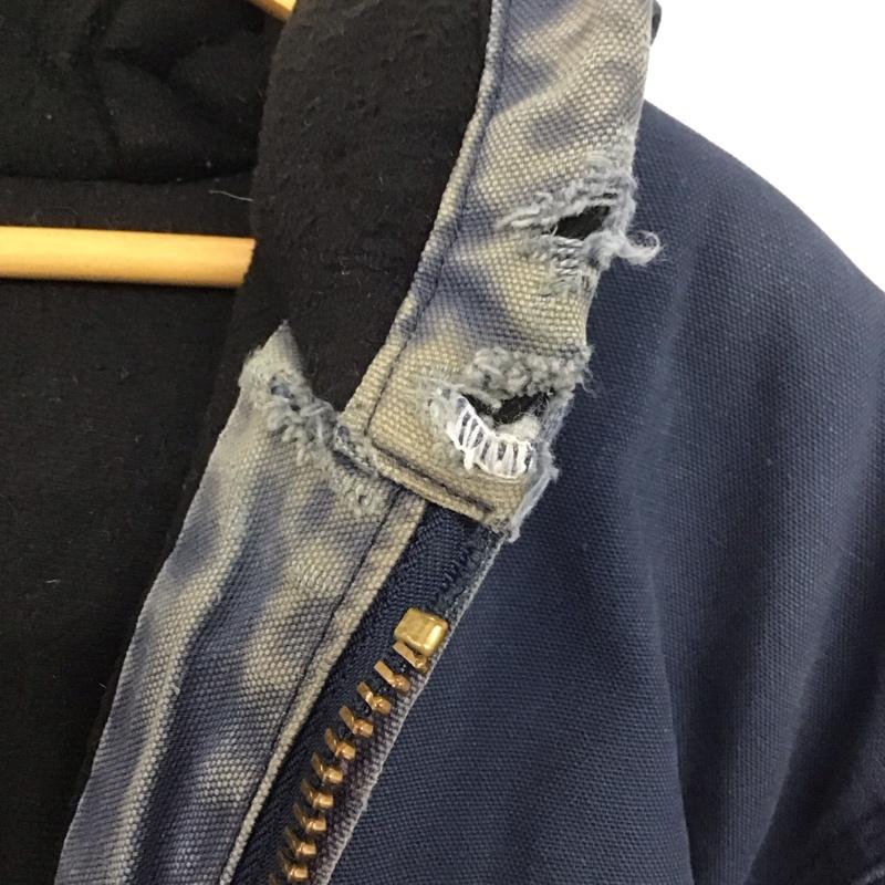 カーハート Carhartt ジャケット、上着 ジャンパー、ブルゾン ジップアップジャケットパーカー アウター 古着 00s L ロゴ、文字 インディゴ / インディゴ /  メンズ USED 古着 中古 10142442