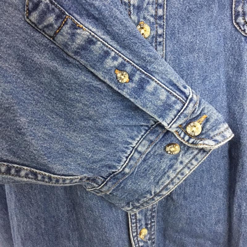 ディズニー Disney シャツ、ブラウス 長袖 デニムシャツ プーさん 無地 水色 / ライトブルー /  メンズ USED 古着 中古 10109927