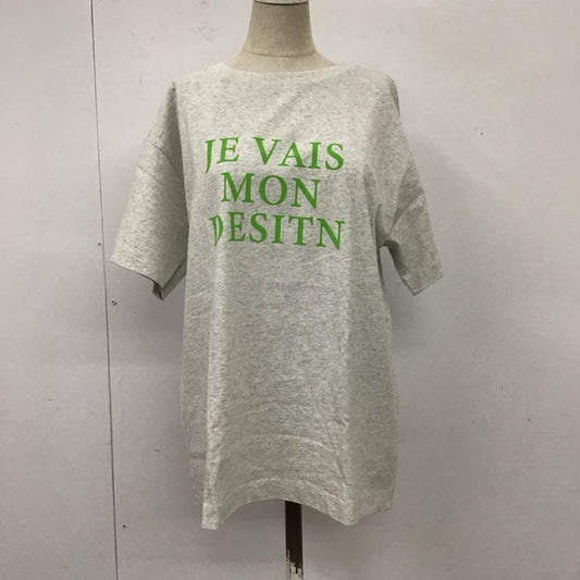 ローリーズファーム LOWRYS FARM Tシャツ 半袖 LF623081AD クルーネック FREE ロゴ、文字 灰 / グレー /  レディース USED 古着 中古 10115090