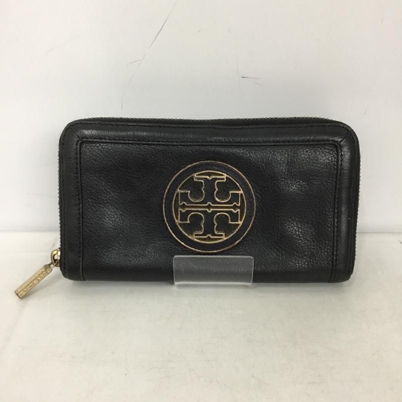 トリーバーチ TORY BURCH 財布 長財布 ラウンドファスナー ワンポイント 黒 / ブラック /  レディース USED 古着 中古 10150467