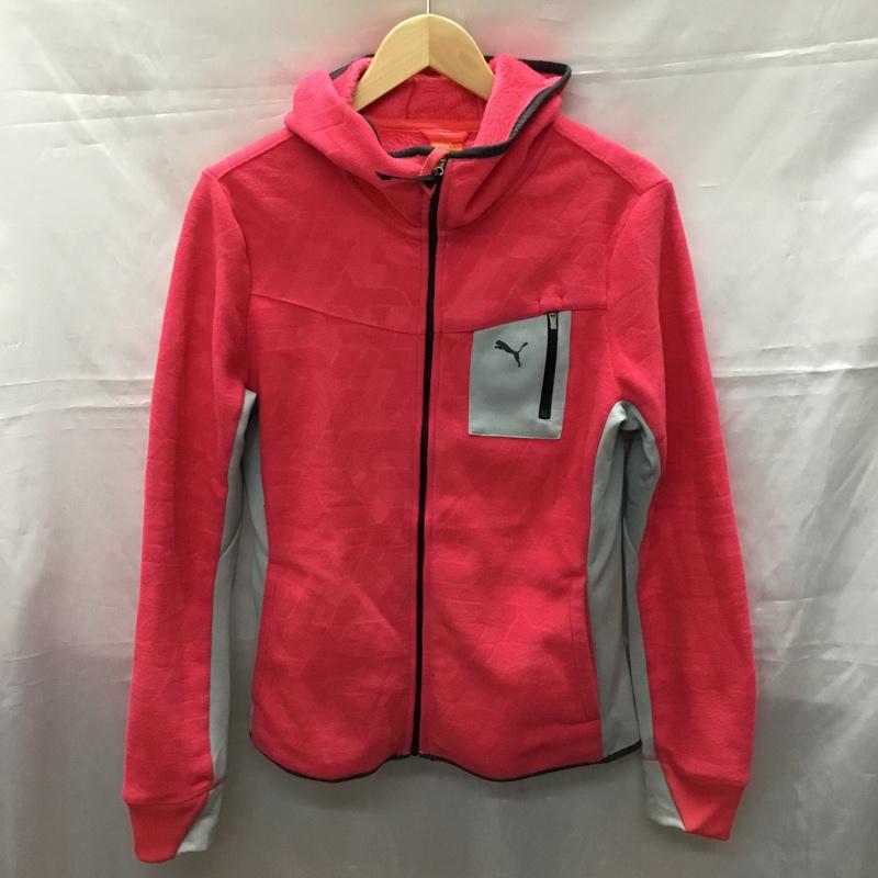 プーマ PUMA パーカー 長袖 ジップパーカー L 無地 桃 / ピンク /  レディース USED 古着 中古 10110701