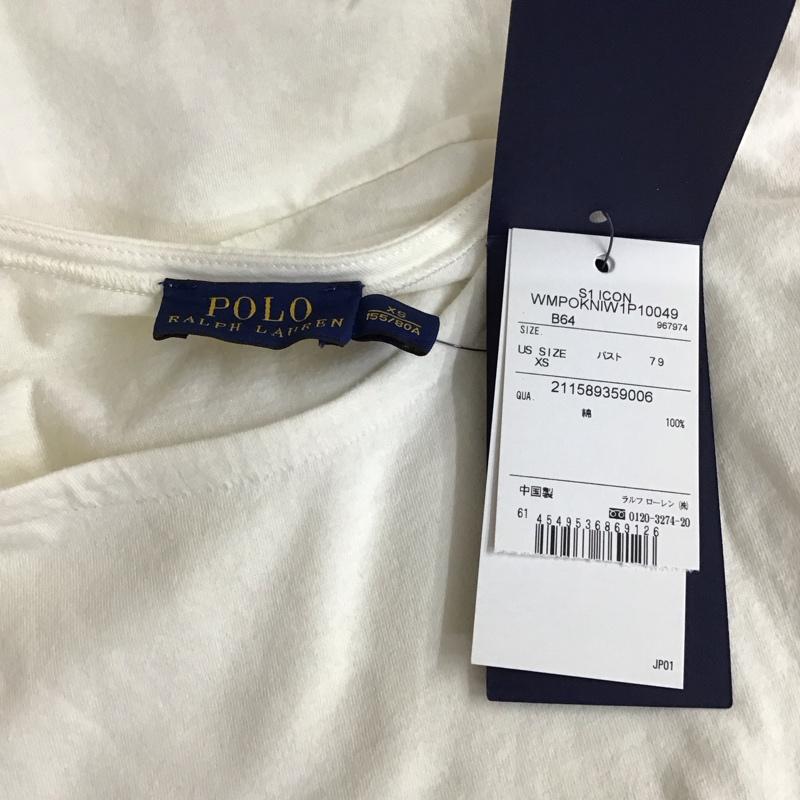 ポロラルフローレン POLO RALPH LAUREN カットソー 半袖 半袖カットソー 無地Tシャツ クルーネックカットソー XS 無地 白 / ホワイト /  レディース USED 古着 中古 10115969