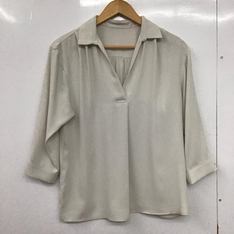 ナチュラルビューティーベーシック NATURAL BEAUTY BASIC カットソー 七分袖 七分丈カットソー シャツ プルオーバー M 無地 アイボリー / アイボリー /  レディース USED 古着 中古 10147638