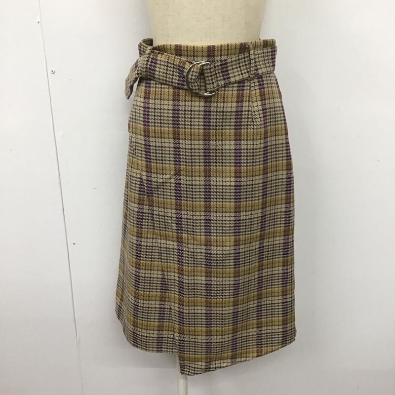 古着 USED スカート ひざ丈スカート ベルト付きスカート 9号 チェック マルチカラー / マルチカラー /  レディース USED 古着 中古 10107366