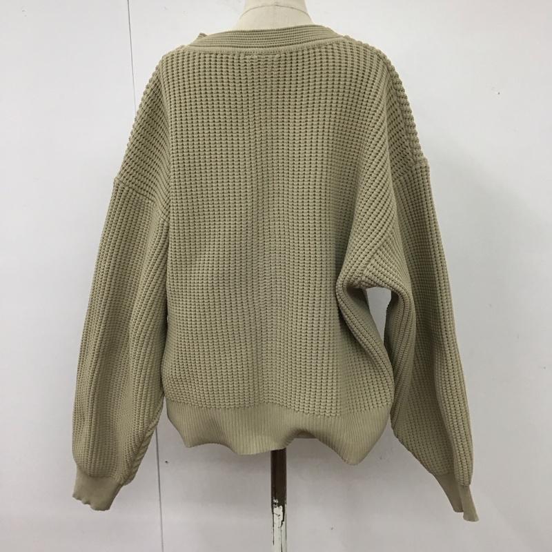 ニコアンド niko and... カーディガン 長袖 NKN35674CF 軽ワッフルVネックカーディガン 長袖ニットカーディガン M 無地 ベージュ / ベージュ /  レディース USED 古着 中古 10117310