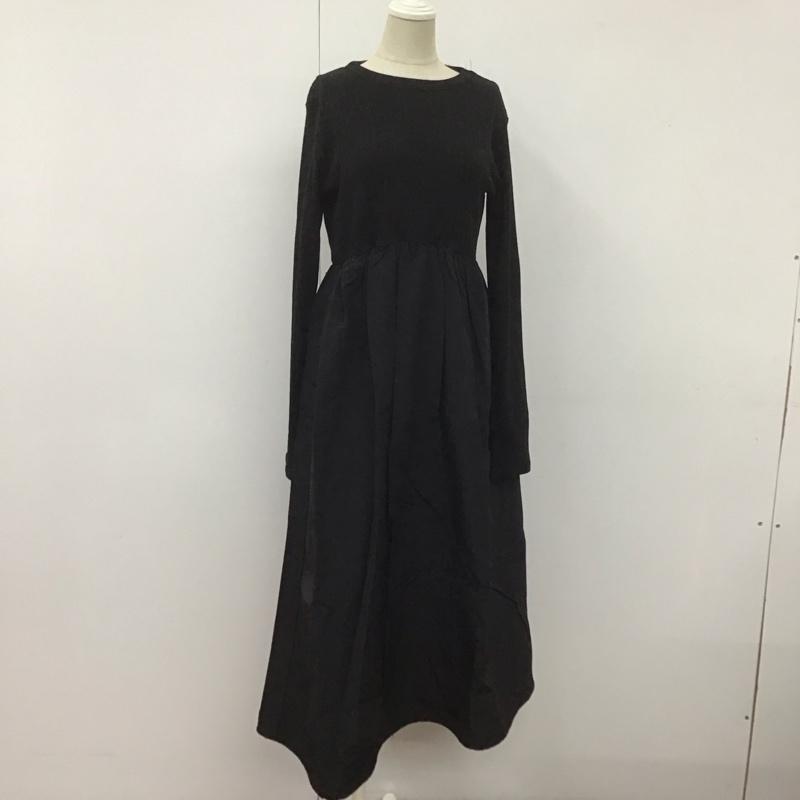 ローリーズファーム LOWRYS FARM ワンピース ロングスカート LF722014CF イソザイドッキングワンピース 長袖 FREE 無地 黒 / ブラック /  レディース USED 古着 中古 10106998