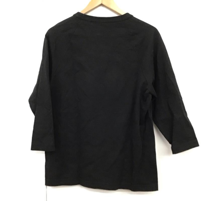 チャンピオン Champion カットソー 七分袖 七分丈カットソー クルーネックカットソー ラグラン M 無地 黒 / ブラック /  メンズ USED 古着 中古 10128774