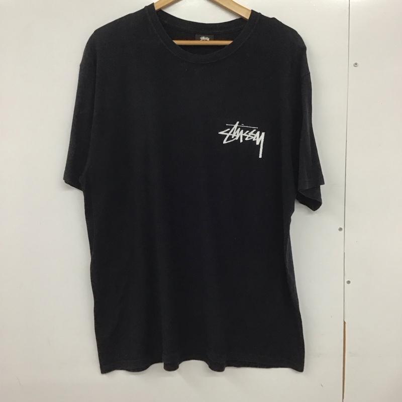 ステューシー STUSSY Tシャツ 半袖 半袖カットソー プリントTシャツ クルーネックカットソー L ロゴ、文字 黒 / ブラック /  メンズ USED 古着 中古 10132553