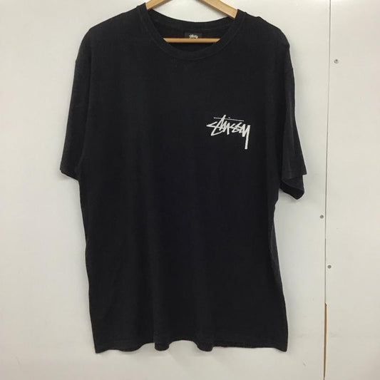 ステューシー STUSSY Tシャツ 半袖 半袖カットソー プリントTシャツ クルーネックカットソー L ロゴ、文字 黒 / ブラック /  メンズ USED 古着 中古 10132553