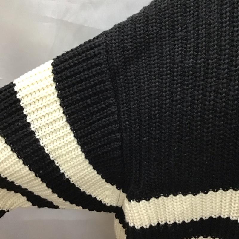 ザラ ZARA ニット、セーター 長袖 6873 105 104 オーバーサイズ S ボーダー柄 黒 / ブラック / X アイボリー / アイボリー /  レディース USED 古着 中古 10118408