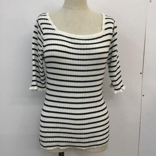 レトロガール RETRO GIRL カットソー 半袖 ボーダー M ボーダー柄 白 / ホワイト / X 紺 / ネイビー /  レディース USED 古着 中古 10049232