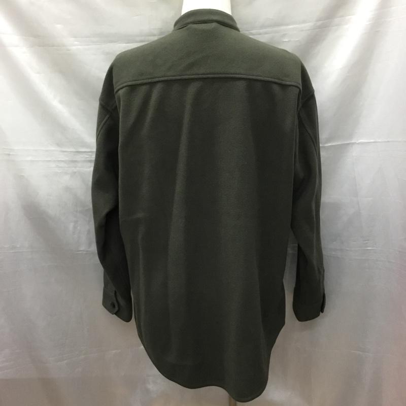 インヘリット INHERIT シャツ、ブラウス 長袖 20-011-720-6004-4-0 バンドカラー TECWOOL タグ付き M 無地 カーキ / カーキ /  メンズ USED 古着 中古 10114801