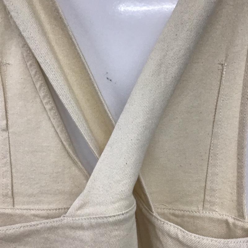 ザラ ZARA ワンピース ロングスカート デニムワンピース ジャンパースカート オールインワン M 無地 アイボリー / アイボリー /  レディース USED 古着 中古 10143722