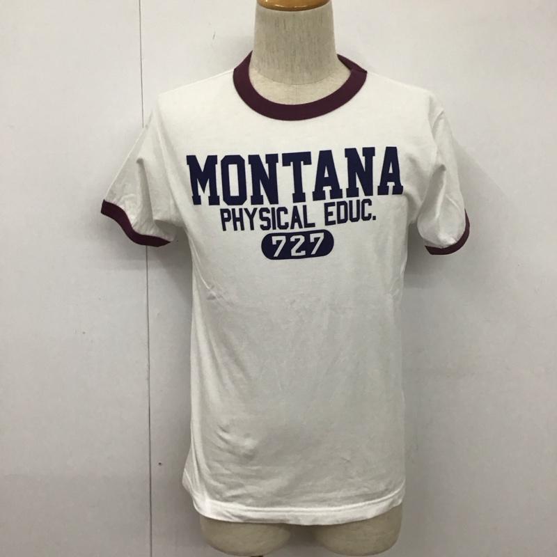 チャンピオン Champion Tシャツ 半袖 C3-V314 MONTANA S ロゴ、文字 白 / ホワイト / X 紫 / パープル /  メンズ USED 古着 中古 10111562