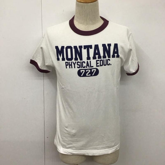 チャンピオン Champion Tシャツ 半袖 C3-V314 MONTANA S ロゴ、文字 白 / ホワイト / X 紫 / パープル /  メンズ USED 古着 中古 10111562