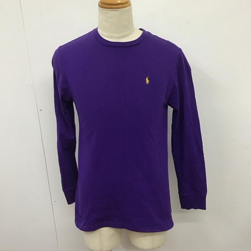 ポロラルフローレン POLO RALPH LAUREN カットソー 長袖 長袖カットソー プリントカットソー クルーネック L ロゴ、文字 紫 / パープル /  メンズ USED 古着 中古 10126220