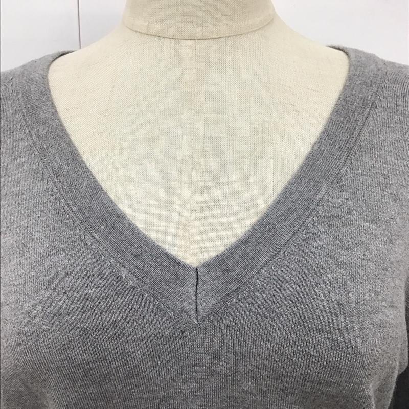 ザラ ZARA ニット、セーター 長袖 1509 125 803 Vネック S 無地 灰 / グレー /  レディース USED 古着 中古 10118467