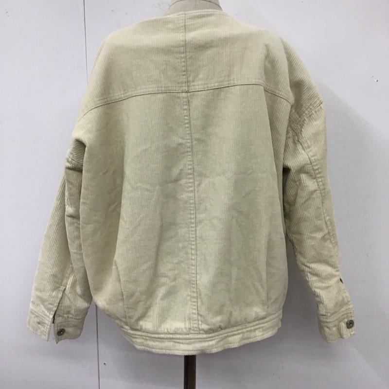 スタディオクリップ studio CLIP ジャケット、上着 ジャケット、ブレザー FL181001-1 コーデュロイ 裏ボア ノーカラー M 無地 アイボリー / アイボリー /  レディース USED 古着 中古 10120849