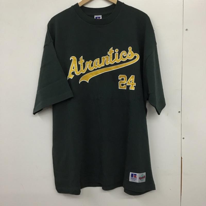ラッセルアスレティック Russell Athletic Tシャツ 半袖 半袖カットソー プリントTシャツ クルーネックカットソー L ロゴ、文字 緑 / グリーン /  メンズ USED 古着 中古 10140524