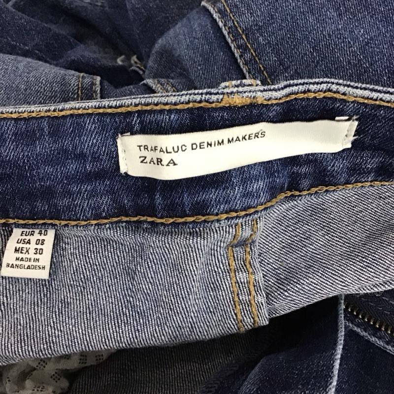 ザラ ZARA パンツ デニム、ジーンズ 5252 041 401 スキニー ストレッチ ダメージ加工 青 / ブルー /  レディース USED 古着 中古 10117246
