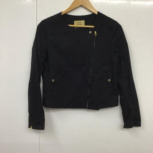 スピック＆スパンノーブル Spick & Span Noble ジャケット、上着 ジャケット、ブレザー 10-011-240-7020-1-0 コットンリネン ノーカラー 38 無地 黒 / ブラック /  レディース USED 古着 中古 10131284