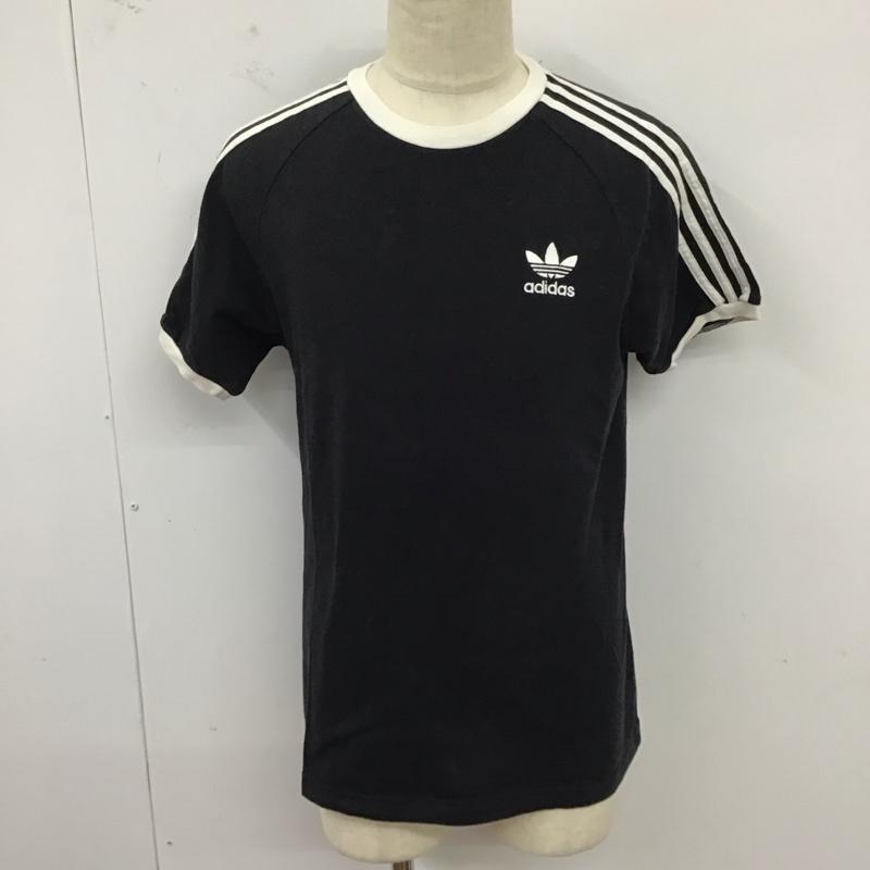 アディダス adidas Tシャツ 半袖 CW1202 3 STRIPES TEE ロゴ、文字 黒 / ブラック / X 白 / ホワイト /  メンズ USED 古着 中古 10121332