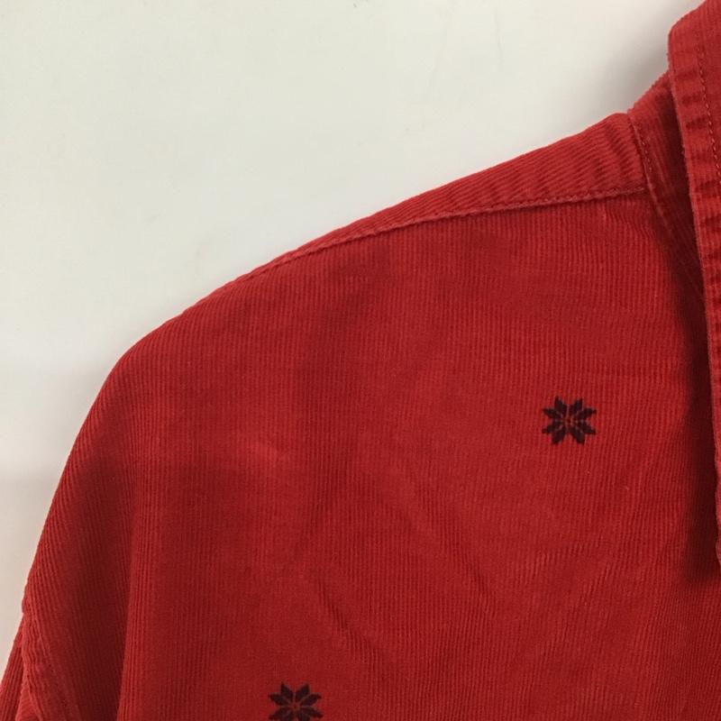 ノーティカ NAUTICA シャツ、ブラウス 長袖 長袖シャツ 無地シャツ カラーシャツ コーデュロイシャツ XL ロゴ、文字 赤 / レッド /  メンズ USED 古着 中古 10135965